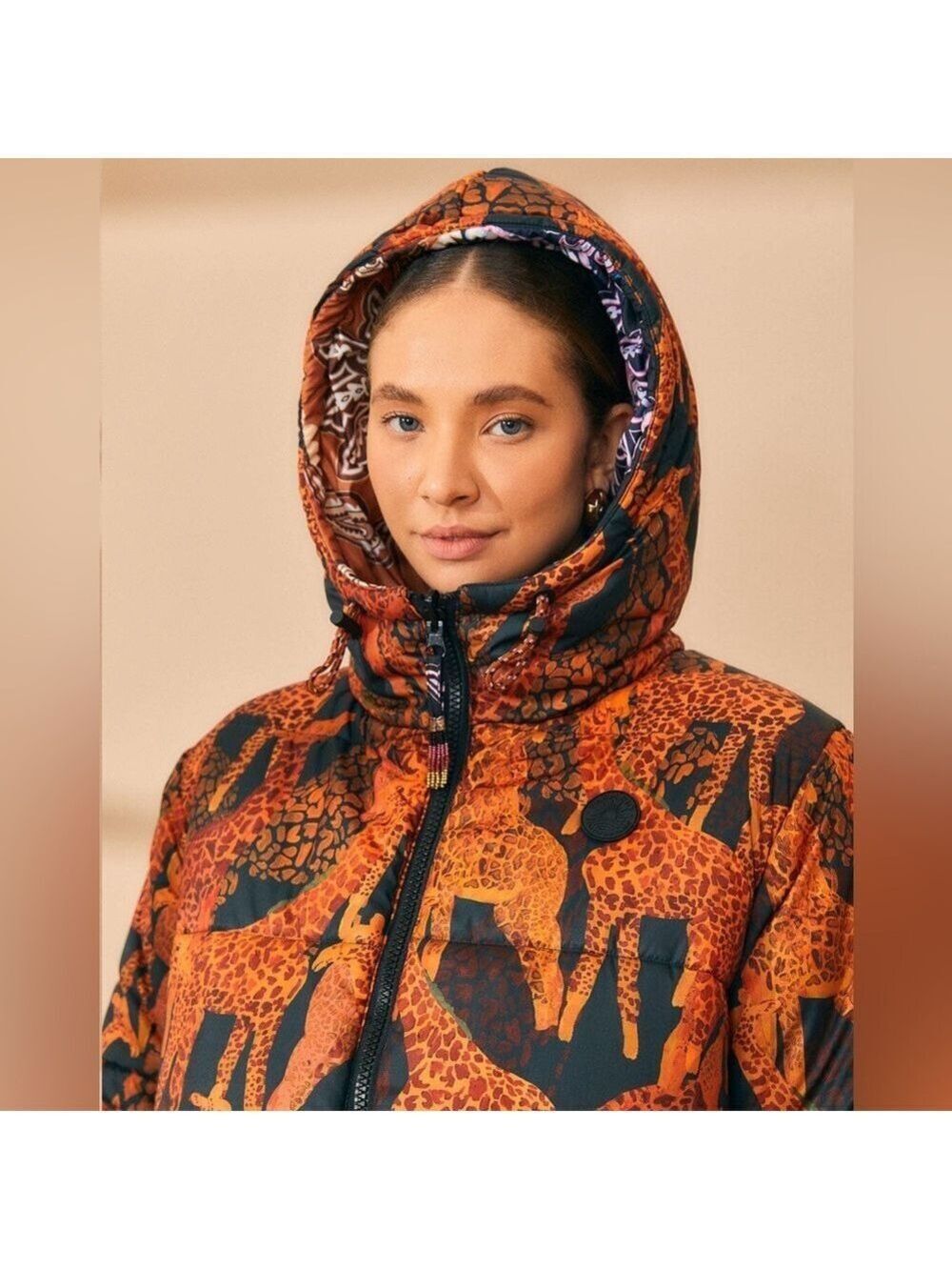 Farm Rio Black Sweet Mermaids Reversible Puffer Jacket - Picture 9 of 14
